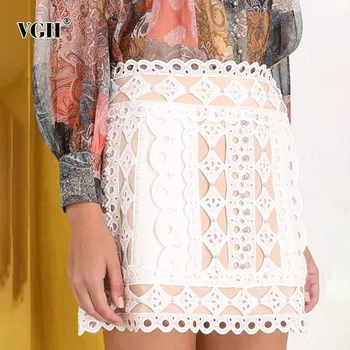 VGH Summer Korean Hollow Out Mini Skirts For Women High Waist Slim Patchwork A Line Skirt Female Fashion New Tide 2020
VGH Summer Korean Hollow Out Mini Skirts For Women High Waist Slim Patchwork A Line Skirt Female Fashion New Tide 2020