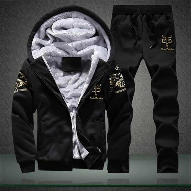Sport Suit Men Thick Warm Fleece Zipper Solid Color Tracksuit Men Hooded Sweatshirt Men Casual Moletom Masculino Poleron Hombre
Sport Suit Men Thick Warm Fleece Zipper Solid Color Tracksuit Men Hooded Sweatshirt Men Casual Moletom Masculino Poleron Hombre