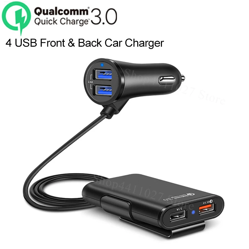 4 Порты QC 3 0 Быстрая зарядка USB аксессуары для автомобильного зарядного