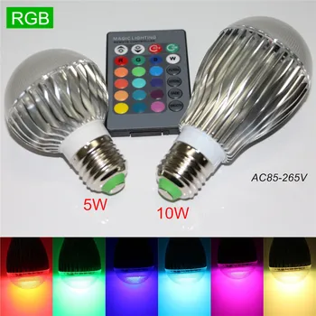 1Pcs Hot Sale 5W 10W E27 120 Level Brightness Dimmable Colorful 110V 220V RGB Led Lamp Bulb Light with 24Keys Remote Controller
1Pcs Hot Sale 5W 10W E27 120 Level Brightness Dimmable Colorful 110V 220V RGB Led Lamp Bulb Light with 24Keys Remote Controller