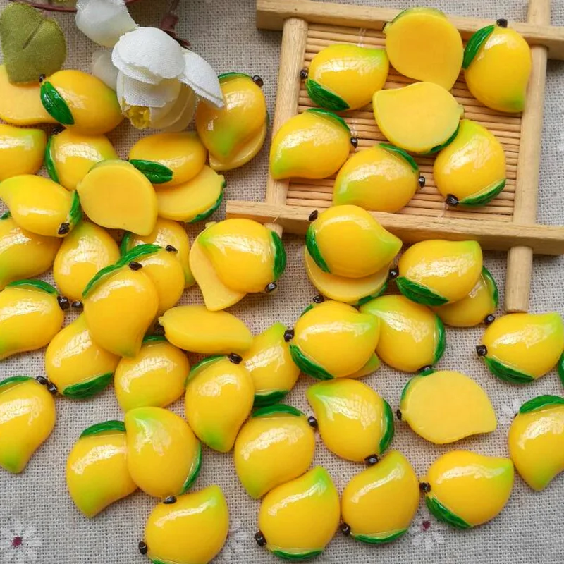 10 шт./лот имитация фруктов манго с плоской задней стороной 18*23 мм декоративные