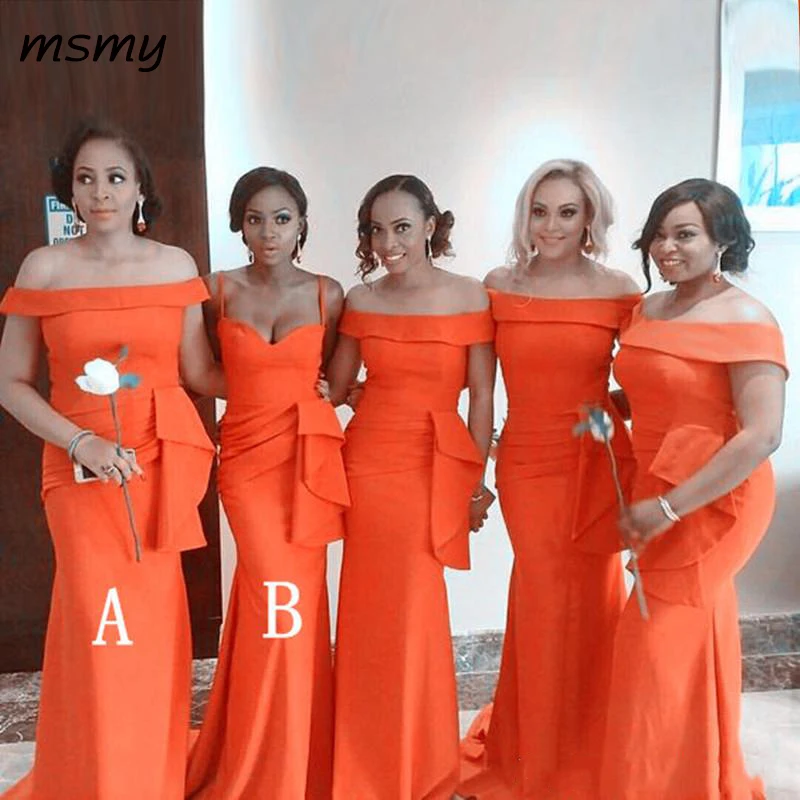Fashion Orange Mermaid Bridesmaid Dresses 2019 Ruffles Long Boat Neck Maid Of Honor Dress Prom For Women Gowns
Fashion Orange Mermaid Bridesmaid Dresses 2019 Ruffles Long Boat Neck Maid Of Honor Dress Prom For Women Gowns