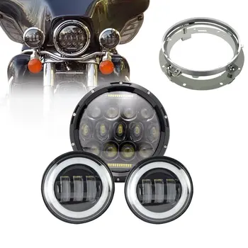 DOT 7" Moto LED Headlights 75W With Bracket + 4.5 Inch Fog Lamps DRL for Harley Electra Glide Softail Fat Boy Heritage Touring
DOT 7" Moto LED Headlights 75W With Bracket + 4.5 Inch Fog Lamps DRL for Harley Electra Glide Softail Fat Boy Heritage Touring