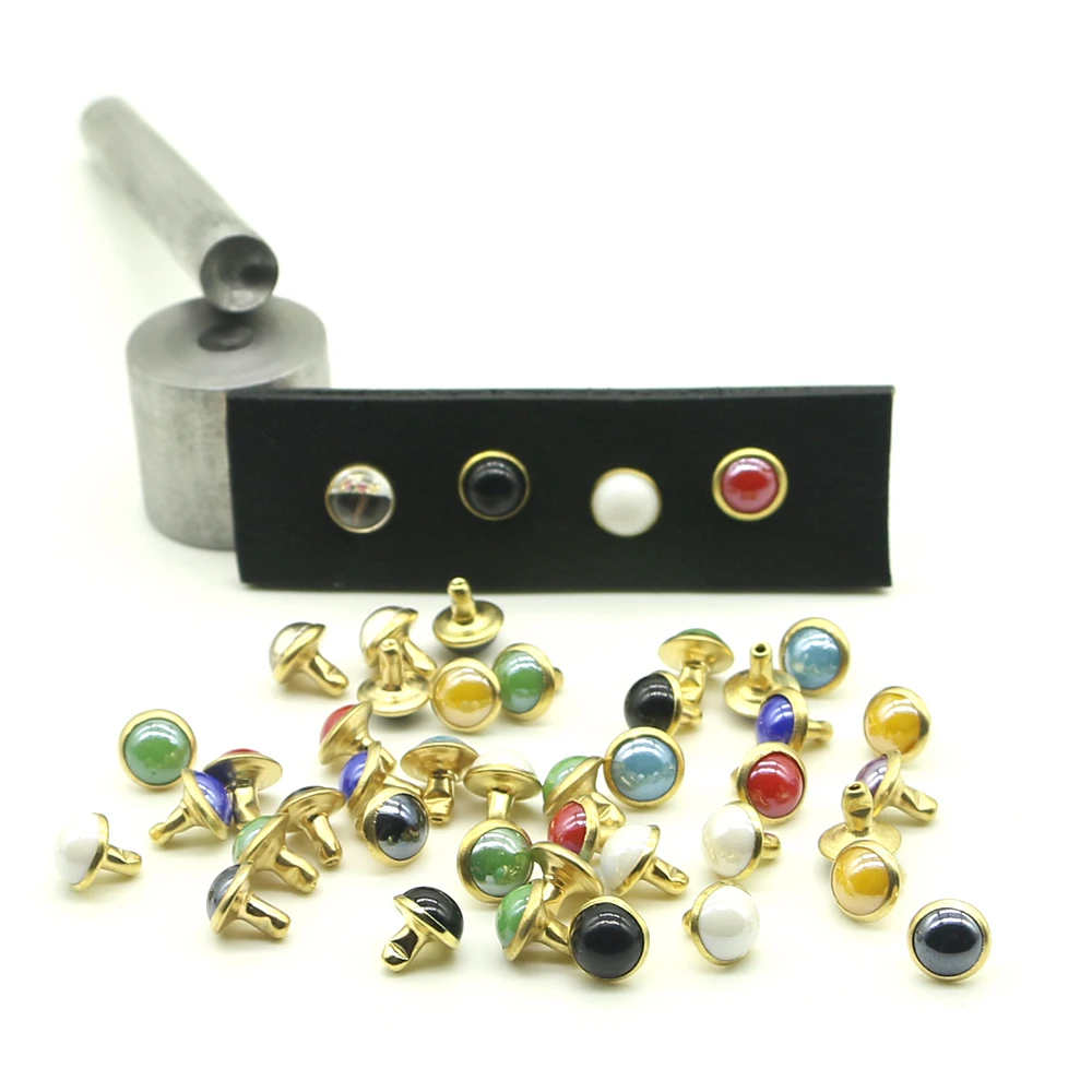 Diy alloy cat eye 7.5*9mm(height) rivet matching installation tool shoe bag accessories 10 colors beads rivets perfect quality