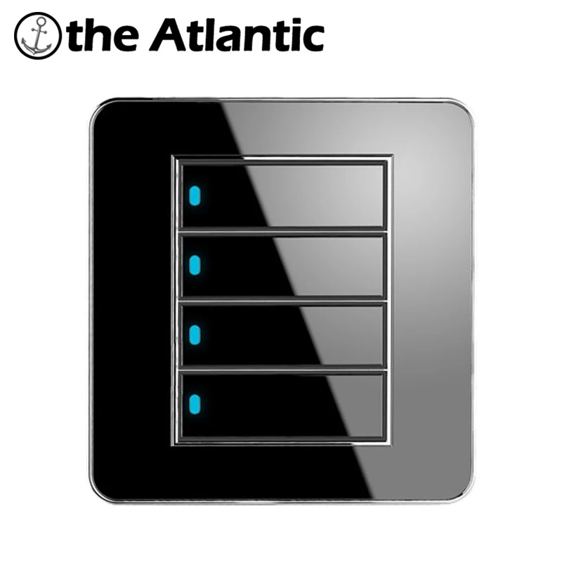 Atlantic Brand New Arrival 4 Gang 1 Way Free Click Push Button Wall Light Switch With LED Indicator Acrylic Crystal Panel
Atlantic Brand New Arrival 4 Gang 1 Way Free Click Push Button Wall Light Switch With LED Indicator Acrylic Crystal Panel