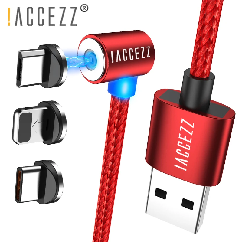 ! ACCEZZ Магнитный кабель для быстрой зарядки IPhone 7 8 X XR XS Max Micro USB Type-C зарядный Samsung S9 90