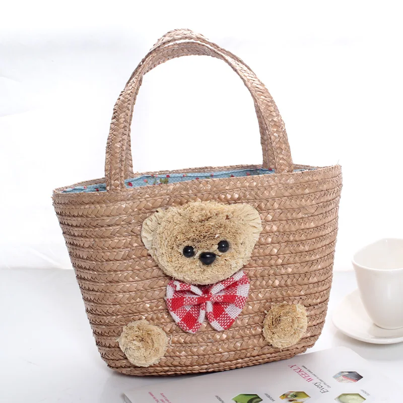 Cartoon Bear Straw Handbag Casual Handbag Summer Holiday Shoulder Bag Woven Bag Beach Storage Bag For Women Causal Bags
Cartoon Bear Straw Handbag Casual Handbag Summer Holiday Shoulder Bag Woven Bag Beach Storage Bag For Women Causal Bags