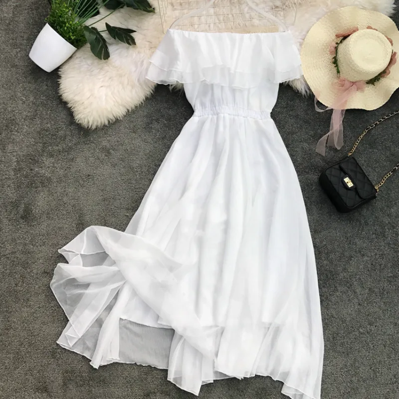 Large size dress 2019 summer women's white short-sleeved ruffled oblique collar beach boho elegant dress women's clothing
Large size dress 2019 summer women's white short-sleeved ruffled oblique collar beach boho elegant dress women's clothing