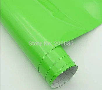 Green High Glossy Vinyl Car Wrap With Air Bubble Free Shiny Apple Green Gloss Film Vehicle Wrapping Stickers 1.52*30m/Roll 
Green High Glossy Vinyl Car Wrap With Air Bubble Free Shiny Apple Green Gloss Film Vehicle Wrapping Stickers 1.52*30m/Roll