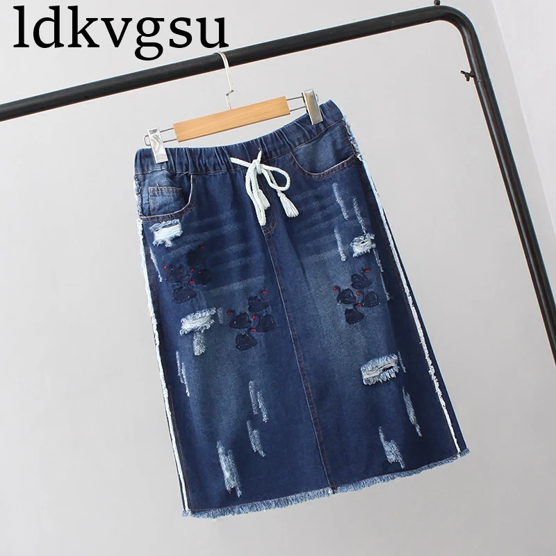 2019 NEW Spring Summer Women's Clothing Large Size Korean Elastic Band Waist Embroidery Denim Skirt Plus Size Pencil Skirts A490
2019 NEW Spring Summer Women's Clothing Large Size Korean Elastic Band Waist Embroidery Denim Skirt Plus Size Pencil Skirts A490