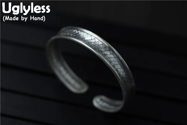 Uglyless Real S925 Sterling Silver Weave Texture Handmade Women Dress Bangles Personalize Wide Opening Bangle Twist Fine Jewelry
Uglyless Real S925 Sterling Silver Weave Texture Handmade Women Dress Bangles Personalize Wide Opening Bangle Twist Fine Jewelry