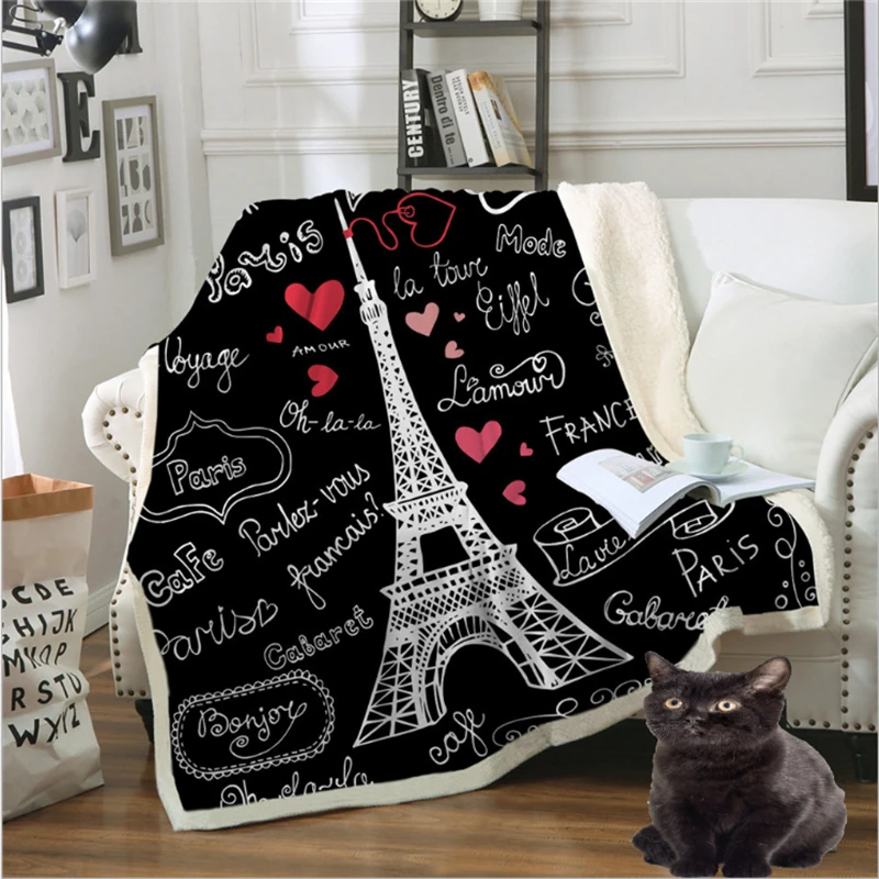 Paris Tower Throw Blanket On The Bed Romantic Letters Sherpa Printed Cotton Fleece Blanket Sofa Lazy Blanket Winter Bedspreads
Paris Tower Throw Blanket On The Bed Romantic Letters Sherpa Printed Cotton Fleece Blanket Sofa Lazy Blanket Winter Bedspreads