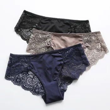 3 PCS Sexy Hollow Lace Women Panties Seamless Low Waist Soft Exquisite Lady Underwear Transparent Temptation Thin Lady Breifs
3 PCS Sexy Hollow Lace Women Panties Seamless Low Waist Soft Exquisite Lady Underwear Transparent Temptation Thin Lady Breifs