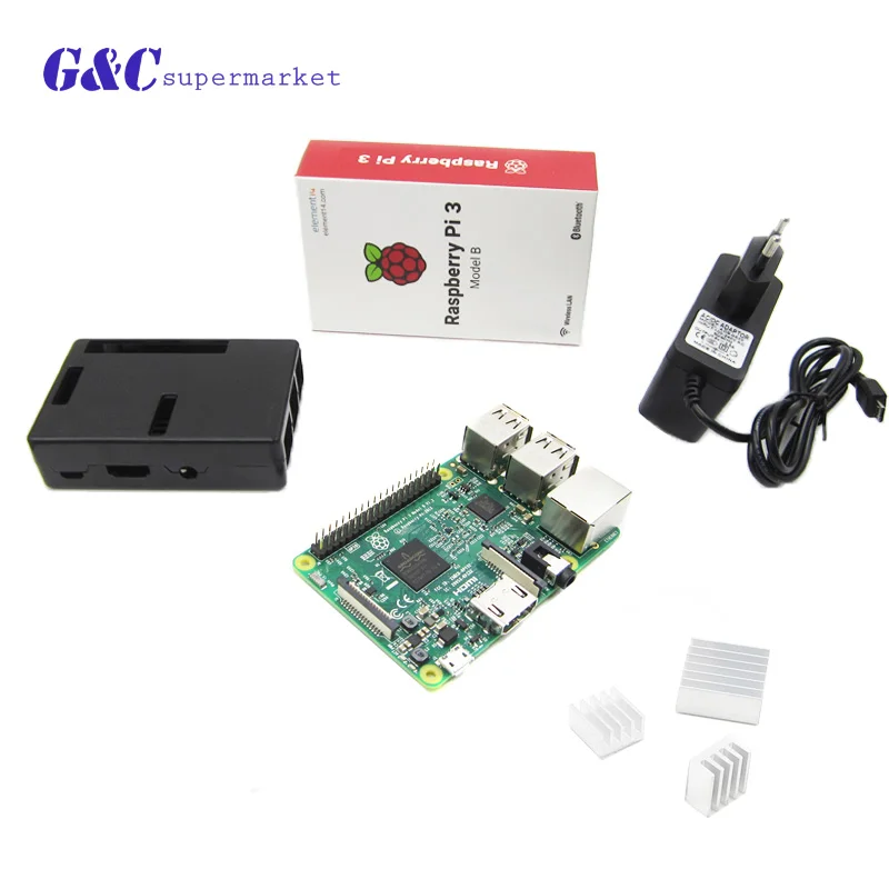 Raspberry pi 3 + 3 pcs Aluminum Radiator + Raspberry pi 3 ABS Case Box + 5V 2. 5A charger jack UNITED KINGDOM RS version
Raspberry pi 3 + 3 pcs Aluminum Radiator + Raspberry pi 3 ABS Case Box + 5V 2. 5A charger jack UNITED KINGDOM RS version
