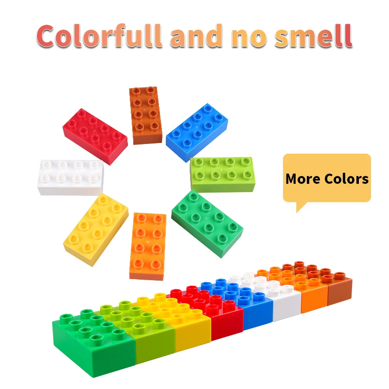New Big Size Building Blocks 2*4 Dots DIY Brick Toy For Baby Compatable with Big Size Blocks Educational Learning Toys For Kids
New Big Size Building Blocks 2*4 Dots DIY Brick Toy For Baby Compatable with Big Size Blocks Educational Learning Toys For Kids