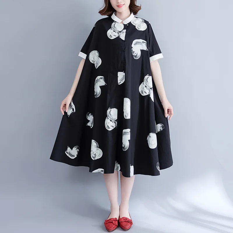 Johnature Summer New Casual Korean Floral Print Loose Women Dresses 2019 O-neck Short Sleeve Fashion All-match Women Dress Black
Johnature Summer New Casual Korean Floral Print Loose Women Dresses 2019 O-neck Short Sleeve Fashion All-match Women Dress Black