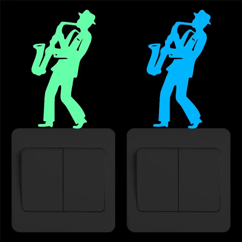 Man Playing Saxophone Glow in the Dark Switch Sticker Fashion Music Vinyl Wall Sticker Kids Room Boy Girl Bedroom Luminous Decal
Man Playing Saxophone Glow in the Dark Switch Sticker Fashion Music Vinyl Wall Sticker Kids Room Boy Girl Bedroom Luminous Decal