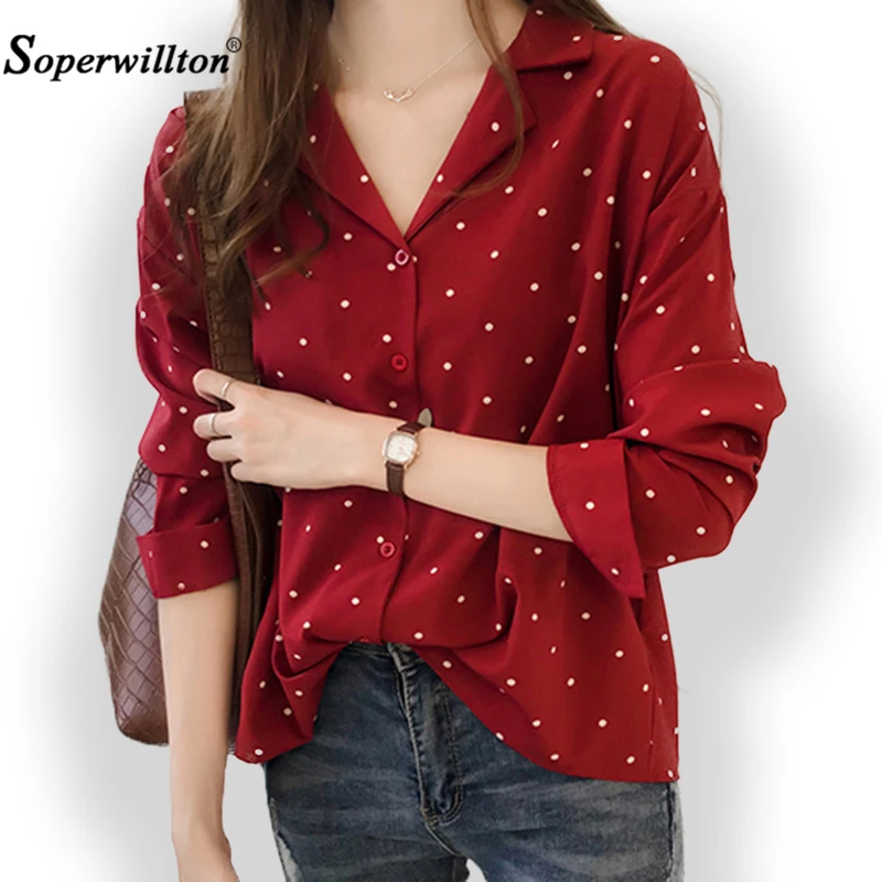 Casual Autumn Spring Shirts Women Blouse Long Sleeve Chiffon Polka Dot Print Ladies Blouses Shirt Loose Plus Size M-4XL Blusa
Casual Autumn Spring Shirts Women Blouse Long Sleeve Chiffon Polka Dot Print Ladies Blouses Shirt Loose Plus Size M-4XL Blusa