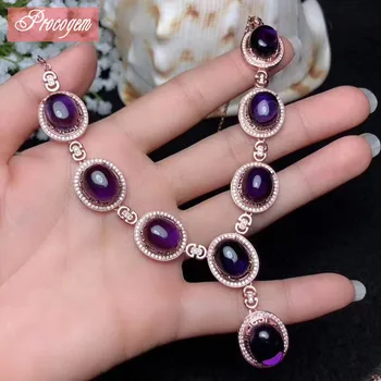 Natural Amethyst pendant necklace for Women Party gift 10mm*12mm Genuine Gemstone 925 Sterling silver with 18K fine Jewelry #128
Natural Amethyst pendant necklace for Women Party gift 10mm*12mm Genuine Gemstone 925 Sterling silver with 18K fine Jewelry #128