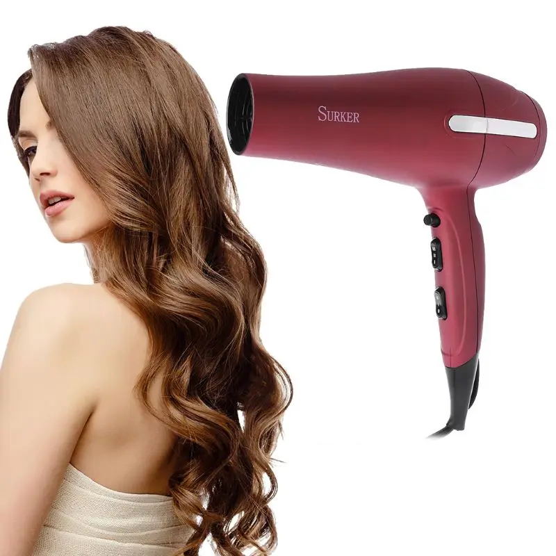 SURKER 2200W Hair Dryer Negative Ionic Blow Drye 4 Attachments 2 Speed and 3 Heat Settings Professional AC motor DW-1407
SURKER 2200W Hair Dryer Negative Ionic Blow Drye 4 Attachments 2 Speed and 3 Heat Settings Professional AC motor DW-1407