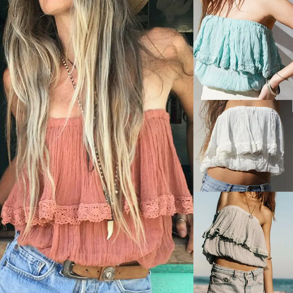 2019 Hot Fashion Women Off Shoulder Loose Casual Tank Tops Blouse T-Shirt Summer Cropped Tube Tops
2019 Hot Fashion Women Off Shoulder Loose Casual Tank Tops Blouse T-Shirt Summer Cropped Tube Tops