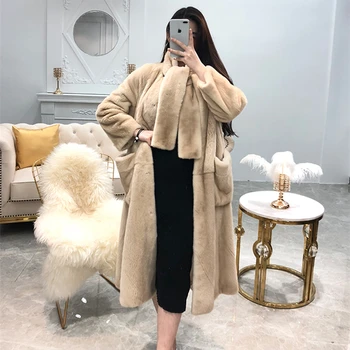 Real Mink Fur Women Long Coat with Scarf Collar Winter Thick Slim Warm Denmark Female Mink Fur Long Jacket
Real Mink Fur Women Long Coat with Scarf Collar Winter Thick Slim Warm Denmark Female Mink Fur Long Jacket