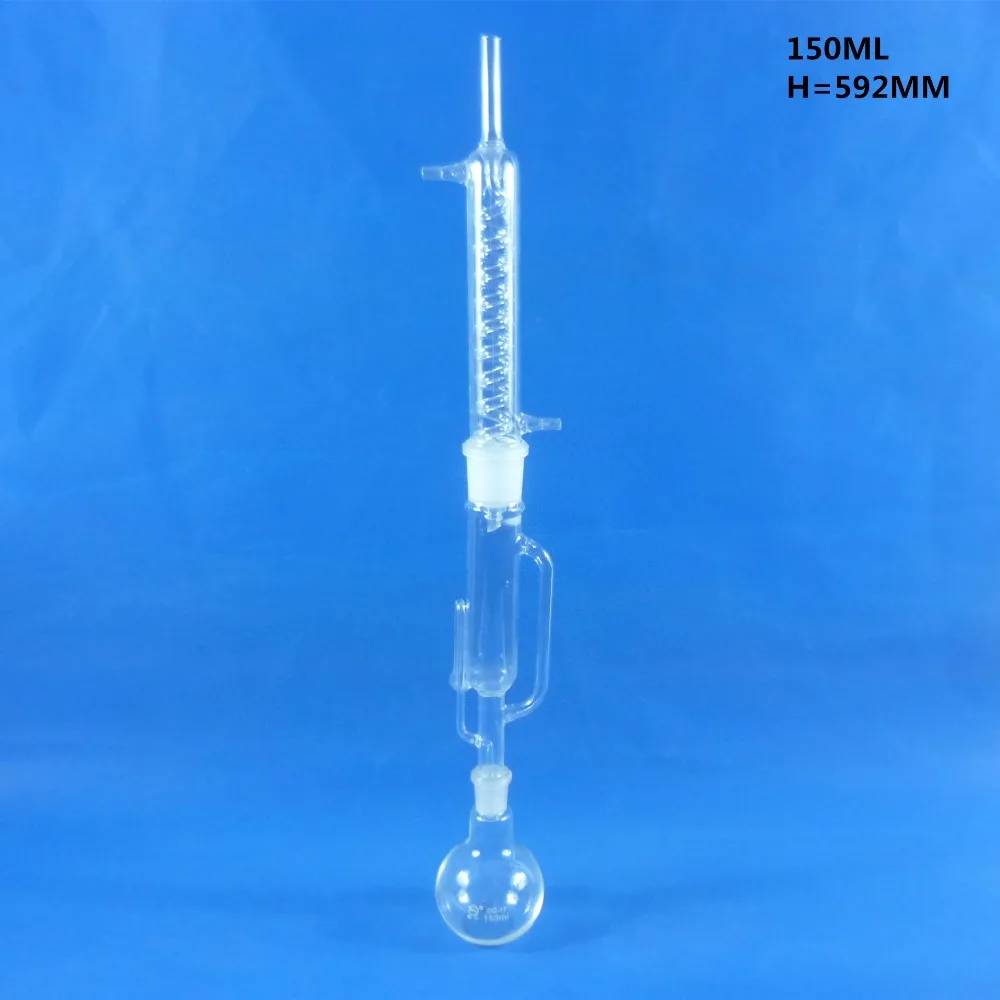 150ml Glass Soxhlet extractor Extraction device The Soxhlet Apparatus With coiled condenser Graham Condenser Flat Flask lab
150ml Glass Soxhlet extractor Extraction device The Soxhlet Apparatus With coiled condenser Graham Condenser Flat Flask lab