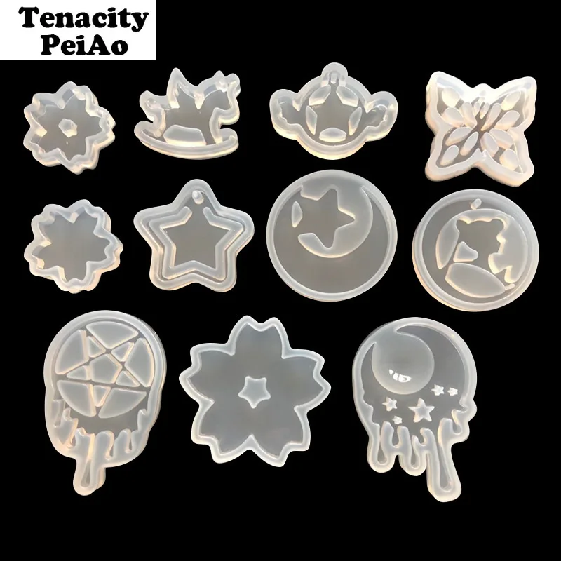 11 Styles Uv Resin Pendant Mold Silicone Mold for Resin Moon Star Shape Jewelry Making Tools
11 Styles Uv Resin Pendant Mold Silicone Mold for Resin Moon Star Shape Jewelry Making Tools