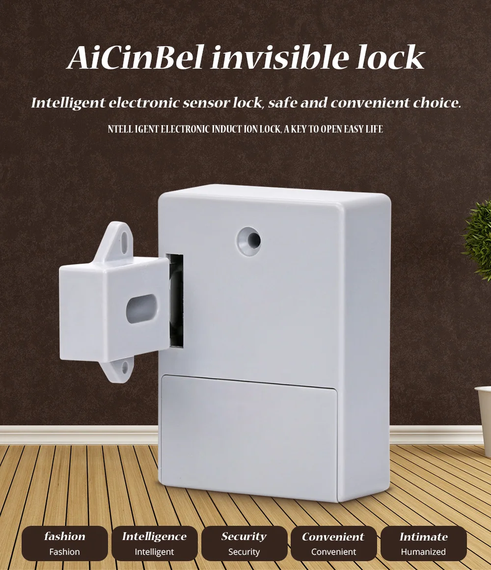 Battery Invisible RFID Electronic Cabinet Locker Door Lock Wardrobe Lock Private 125KHZ EM RFID Drawer Lock