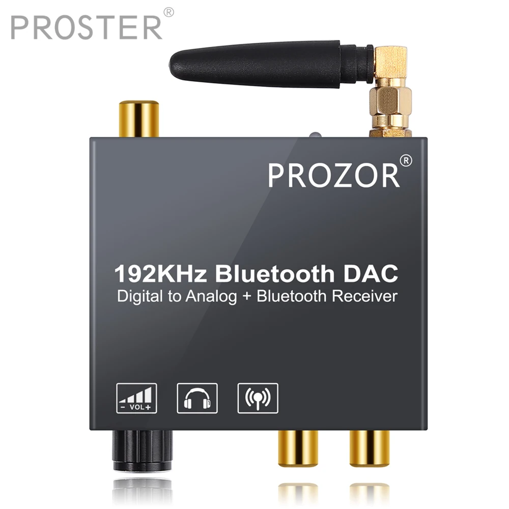 Proster New DAC Digital To Analog Audio Converter With Bluetooth Receiver Optical Toslink Coaxial To RCA 3.5mm Jack Adapter
Proster New DAC Digital To Analog Audio Converter With Bluetooth Receiver Optical Toslink Coaxial To RCA 3.5mm Jack Adapter