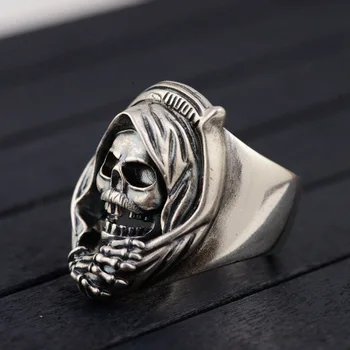 100% real S925 solid sterling silver retro style men's hollow skull adjustable style ring
100% real S925 solid sterling silver retro style men's hollow skull adjustable style ring