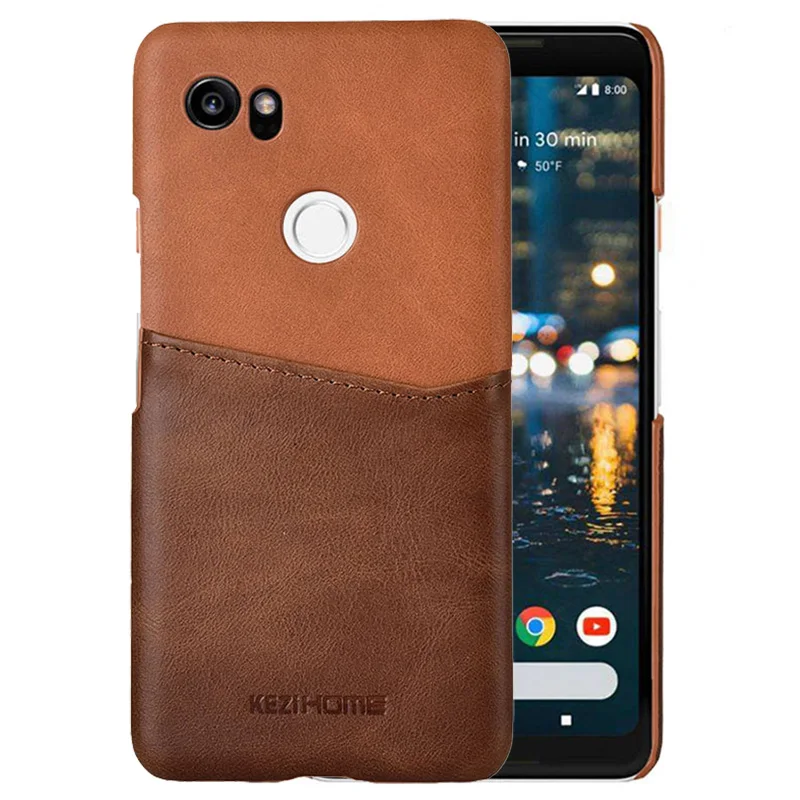 for Google Pixel 2 XL Case Two-Tone Vintage Insert Card Genuine Leather Back Shell Cover Coque | Мобильные телефоны и