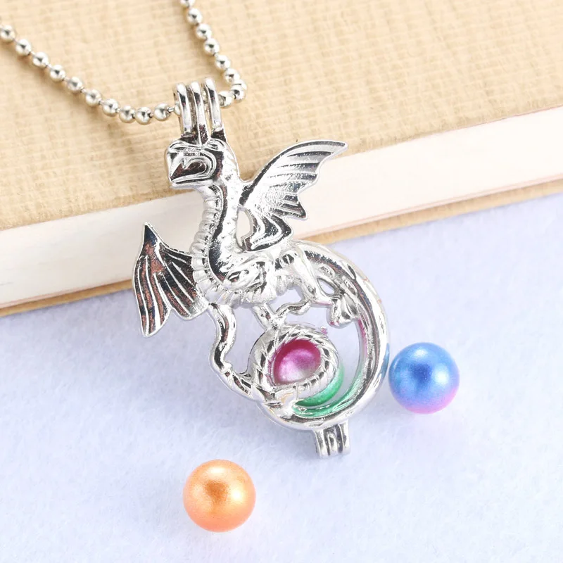 Bright Silver Dragon Pearl Cage Jewelry Making Bead Cage necklace Pendant Aroma Essential Oil Diffuser Locket For Oyster Pearl
Bright Silver Dragon Pearl Cage Jewelry Making Bead Cage necklace Pendant Aroma Essential Oil Diffuser Locket For Oyster Pearl