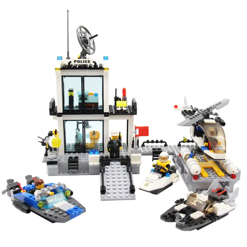 Compatible Legoings Police Station KAZI 6726 Helicopter Speedboat Building Blocks Model Set 536pcs Educational Toys for Children
Compatible Legoings Police Station KAZI 6726 Helicopter Speedboat Building Blocks Model Set 536pcs Educational Toys for Children