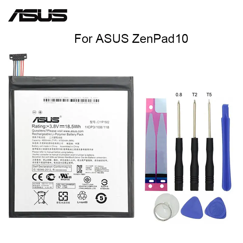 Original ASUS Phone Battery C11P1502 for ASUS ZenPad 10 Z300CG Z300CL P01T Z300M Z300C P023 10.1 High Capacity 4890mAh + Tools
Original ASUS Phone Battery C11P1502 for ASUS ZenPad 10 Z300CG Z300CL P01T Z300M Z300C P023 10.1 High Capacity 4890mAh + Tools