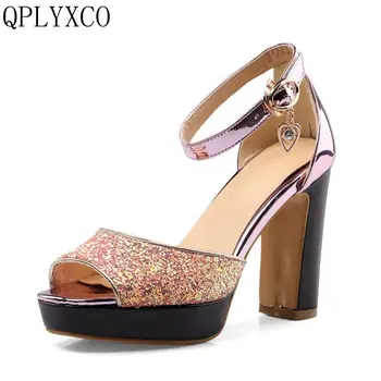 QPLYXCO 2017 Big Small Size 32-46 Peep Toe Ankle Strap Thick High Heel Sandals Platform Ladies Shoes Women Sandal 2095
QPLYXCO 2017 Big Small Size 32-46 Peep Toe Ankle Strap Thick High Heel Sandals Platform Ladies Shoes Women Sandal 2095