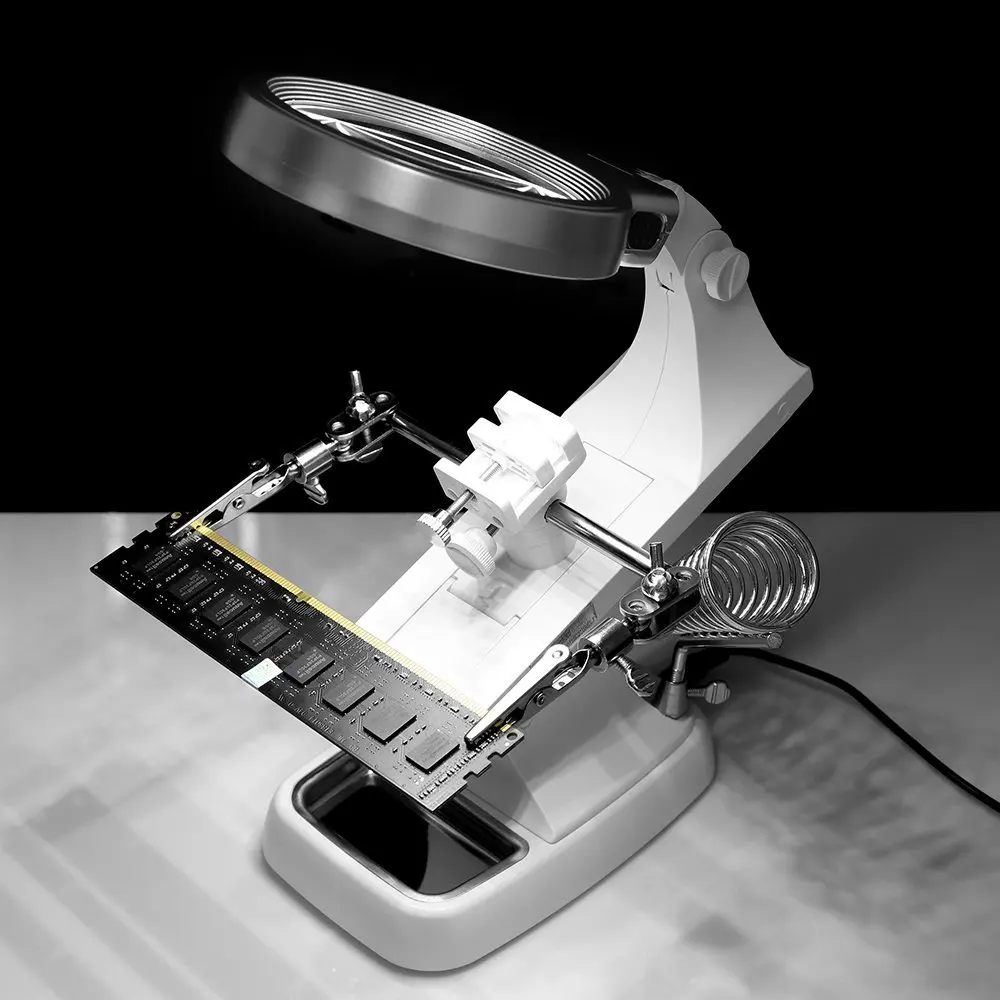 Protable LED Illuminated Desktop Magnifier Helping Hand Auxiliary Clamp Alligator Clip Stand 10 LED Lights Magnifying Glass
Protable LED Illuminated Desktop Magnifier Helping Hand Auxiliary Clamp Alligator Clip Stand 10 LED Lights Magnifying Glass