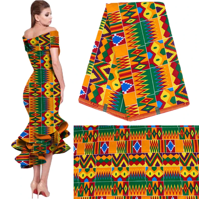 

2024 Royal Wax Batik Print Africa Fabric Pagne Soft Cotton Ankara Kente Real Textile Tissu Best Quality For Party Dress Handmake