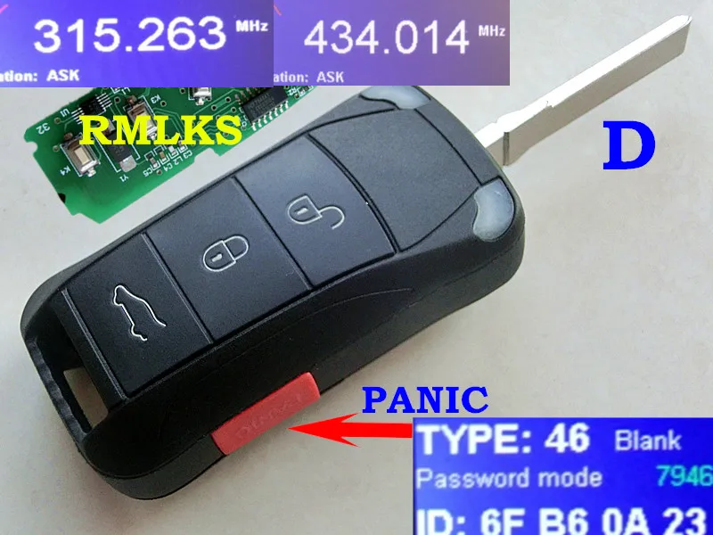 RMLKS Replacment Flip Folding Car Remote Key Fob Keyless Shell 315mhz 433mhz PCF7946AT Chip HU66 Blade Fit For Cayenne 2004-2012
RMLKS Replacment Flip Folding Car Remote Key Fob Keyless Shell 315mhz 433mhz PCF7946AT Chip HU66 Blade Fit For Cayenne 2004-2012
