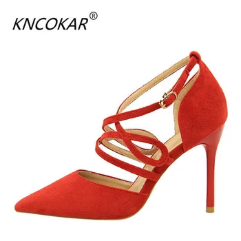 KNCOKAR 2018Retro European and American style sexy show thin hollow-out flannelette face light mouth pointed thin heel high heel
KNCOKAR 2018Retro European and American style sexy show thin hollow-out flannelette face light mouth pointed thin heel high heel