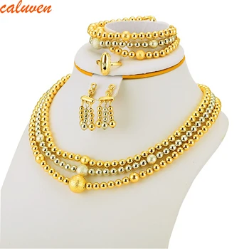 Two-tone Bead Bead Necklace Earrings Bracelet set Jewelry Ball For Women Gold Color Africa/Arab/Middle East/Ethiopian
Two-tone Bead Bead Necklace Earrings Bracelet set Jewelry Ball For Women Gold Color Africa/Arab/Middle East/Ethiopian