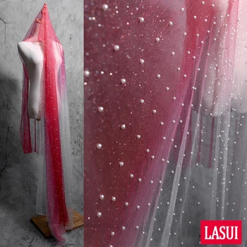 LASUI 2019 NEW 3 yards =1 piece Bright Starry star red gradient perspective Bronzing powder +white beaded mesh lace fabric
LASUI 2019 NEW 3 yards =1 piece Bright Starry star red gradient perspective Bronzing powder +white beaded mesh lace fabric