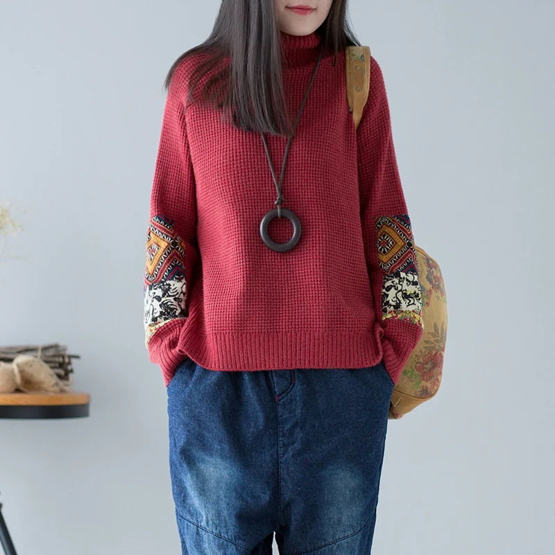 Vintage Women Knit 2019 Spring Autumn Turtleneck Sweater Long Sleeve Female Pullovers Fashion Mori Girl Loose Women Tops
Vintage Women Knit 2019 Spring Autumn Turtleneck Sweater Long Sleeve Female Pullovers Fashion Mori Girl Loose Women Tops
