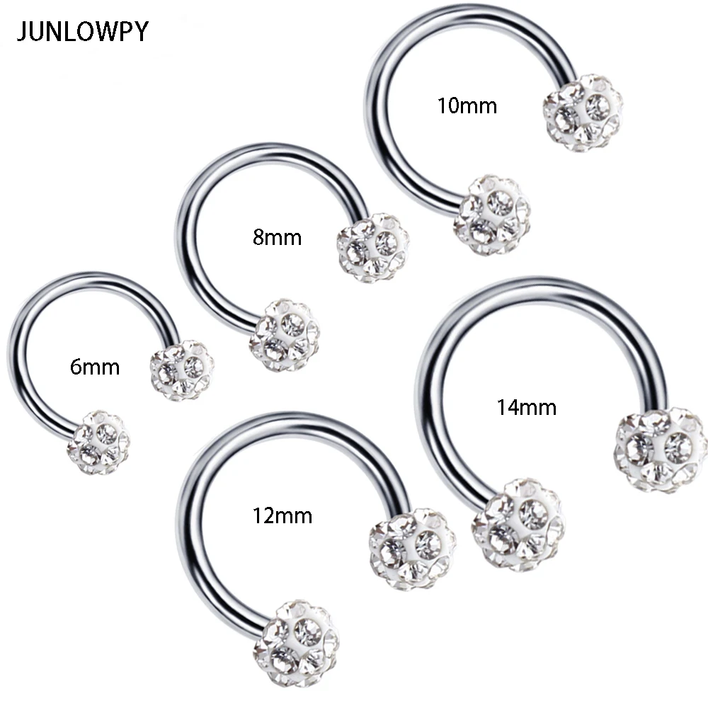 JUNLOWPY 1pcs Crystal Ball Septum Piercing Nose Rings Horseshoe Hoop Stud Cartiage Tragus Piercing Lip Eyebrow NiPPle Bar
JUNLOWPY 1pcs Crystal Ball Septum Piercing Nose Rings Horseshoe Hoop Stud Cartiage Tragus Piercing Lip Eyebrow NiPPle Bar