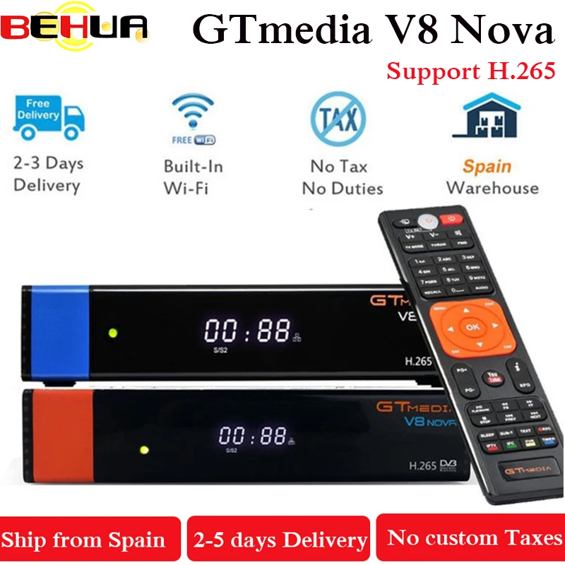GTMEDIA V8 NOVA Blue/orange 1 year europe Clinne Satellite Receiver DVB S2 Built-in WIFI Support Ethernet power vu biss decoder
GTMEDIA V8 NOVA Blue/orange 1 year europe Clinne Satellite Receiver DVB S2 Built-in WIFI Support Ethernet power vu biss decoder