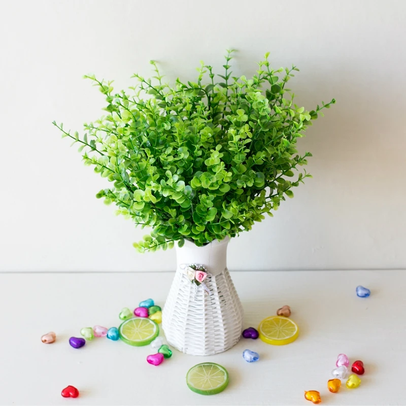 7 Branch 1 Bouquet Small Artificial Plants Grass Fake Floral Plastic Eucalyptus Flowers For Wedding Home Table Decor
7 Branch 1 Bouquet Small Artificial Plants Grass Fake Floral Plastic Eucalyptus Flowers For Wedding Home Table Decor