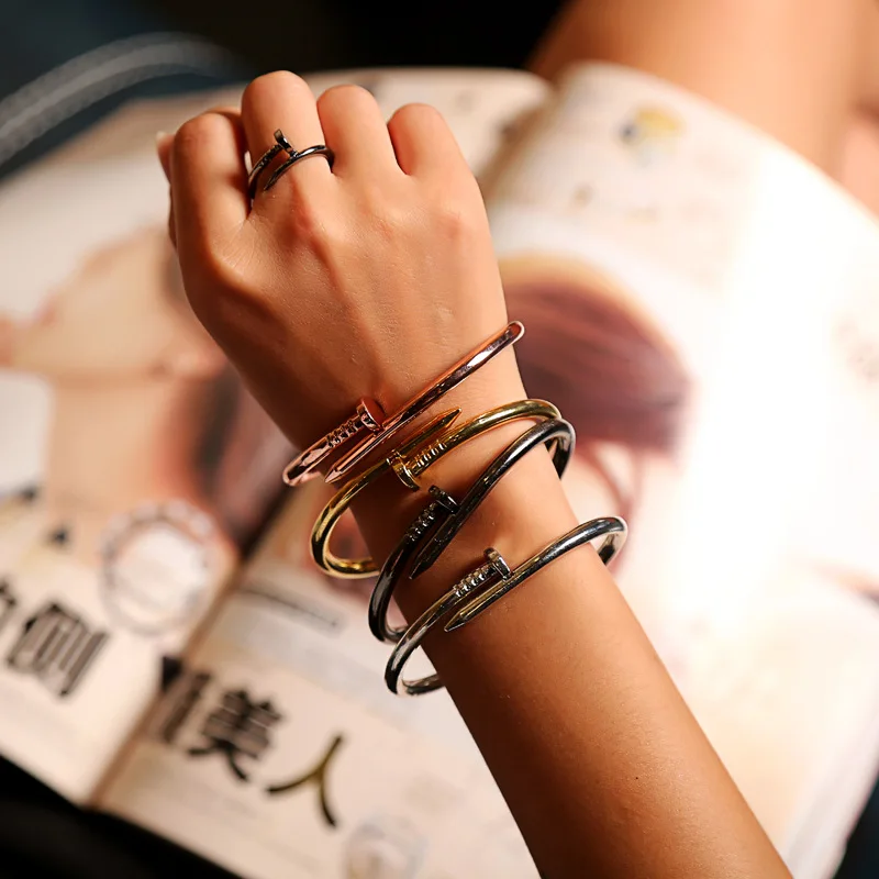 JBRL Brand Women Bracelets Nail Bangles For Ladies Female Metal Hand Jewelry Fashion Jewellery Accessories Gifts
JBRL Brand Women Bracelets Nail Bangles For Ladies Female Metal Hand Jewelry Fashion Jewellery Accessories Gifts