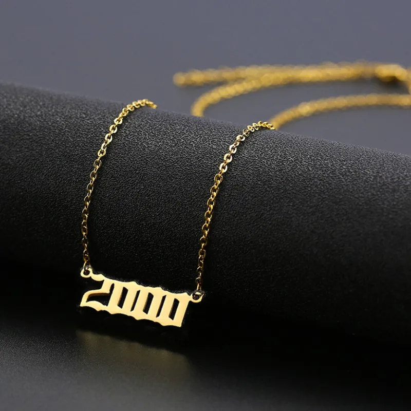 Special Date Old English Number Necklaces 2000 Birthday Gift Stainless Steel Personalized Birth Year Chokers Women Men Jewelry
Special Date Old English Number Necklaces 2000 Birthday Gift Stainless Steel Personalized Birth Year Chokers Women Men Jewelry
