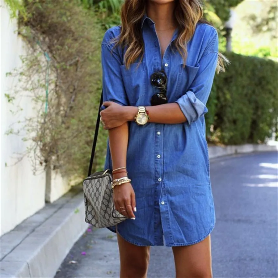 Plus Size Denim Shirt Women Long Sleeve Single Breasted Casual Button Jean Long Blouse Female Blusas Mujer De Moda 2019 Xl5014
Plus Size Denim Shirt Women Long Sleeve Single Breasted Casual Button Jean Long Blouse Female Blusas Mujer De Moda 2019 Xl5014