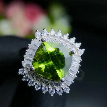 Fidelity Natural 8mm peridot Rings s925 sterling silver generous fresh fine Jewelry for women Natural green gemstone 
Fidelity Natural 8mm peridot Rings s925 sterling silver generous fresh fine Jewelry for women Natural green gemstone